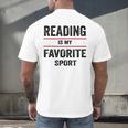 Reading Is My Favorite Sport Book Lover Quote Men's Back Print T-Shirt Reading Is My Favorite Sport Book Lover Quote Men's Back Print T-Shirt