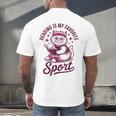 Reading Is My Favorite Sport Cat And Book Lover Women Men's Back Print T-Shirt