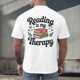 Reading Is My Therapy Book Lover Bookworm Men's Back Print T-Shirt