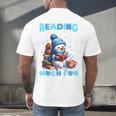 Reading Is Snow Much Fun Christmas Xmas Book Reading Men's Back Print T-Shirt Reading Is Snow Much Fun Christmas Xmas Book Reading Men's Back Print T-Shirt