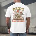 Reading Squad Book Lover Bookish Floral Readers Make Leaders Men's Back Print T-Shirt