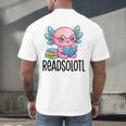 Readsolotl Cute Axolotl Reading Book Kawaii Pink Aesthetic Men's Back Print T-Shirt Readsolotl Cute Axolotl Reading Book Kawaii Pink Aesthetic Men's Back Print T-Shirt