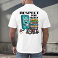 Respect Elders Cellphone Pushing Books In a Wheelchair Men's Back Print T-Shirt