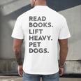 Retro Gym Book Lover Read Books Lift Heavy Pet Dogs Men's Back Print T-Shirt Retro Gym Book Lover Read Books Lift Heavy Pet Dogs Men's Back Print T-Shirt