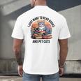Retro I Just Want To Read Books And Pet Cats Cat Men's Back Print T-Shirt Retro I Just Want To Read Books And Pet Cats Cat Men's Back Print T-Shirt