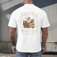 Retro North Pole Reading Club Hot Cocoa Book Lovers Xmas Men's Back Print T-Shirt Retro North Pole Reading Club Hot Cocoa Book Lovers Xmas Men's Back Print T-Shirt