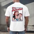 Retro Vampire Book Cover Style Stay Hydrated Halloween Men's Back Print T-Shirt
