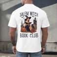 Salem Witch Book Club Bookish Retro Halloween Cat Men's Back Print T-Shirt Salem Witch Book Club Bookish Retro Halloween Cat Men's Back Print T-Shirt