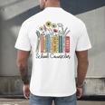 School Counselor Wildflower Book School Counseling Life Men's Back Print T-Shirt