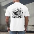 Skeleton Skull Halloween Book Reading Books Lover Teacher Men's Back Print T-Shirt