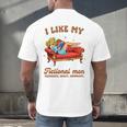 Smutty Book Lover I Like My Fictional Men Spicy Book Men's Back Print T-Shirt
