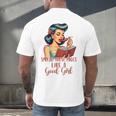 Smutty Spicy Book Reader Spread Those Pages Like A Good Girl Men's Back Print T-Shirt Smutty Spicy Book Reader Spread Those Pages Like A Good Girl Men's Back Print T-Shirt