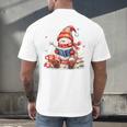 Snowman Reading Books Lovers Christmas Librarian Bookworm Men's Back Print T-Shirt Snowman Reading Books Lovers Christmas Librarian Bookworm Men's Back Print T-Shirt