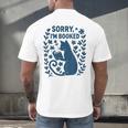 Sorry I'm Booked Cat Reading Book Boho Flowers Vintage Men's Back Print T-Shirt Sorry I'm Booked Cat Reading Book Boho Flowers Vintage Men's Back Print T-Shirt