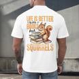 Squirrel Animal Life Is Better With Books And a Men's Back Print T-Shirt Squirrel Animal Life Is Better With Books And a Men's Back Print T-Shirt