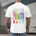Subtle Floral Foxglove Daisy Tulip Book Lover Men's Back Print T-Shirt