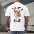 Teacher Snail With Glasses On Books Cute Pre-K Kindergarten Men's Back Print T-Shirt