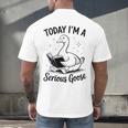 Today I'm A Serious Goose Animal Reading Book Lovers Men's Back Print T-Shirt Today I'm A Serious Goose Animal Reading Book Lovers Men's Back Print T-Shirt