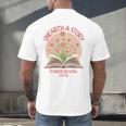 Unearth a Story 2026 Summer Reading Program Flowers Book Premium Tri-Blend Men's Back Print T-Shirt