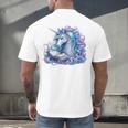 Unicorn Reading For Book Lovers Readers Men's Back Print T-Shirt
