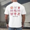 Valentine Teacher Cute Bows Apple Globe Pencil Books Art Men's Back Print T-Shirt