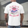 Valentines All Booked For Valentines Book Lovers Teacher Kid Premium Men's Back Print T-Shirt