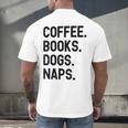 Vintage Coffee Books Dogs Naps Retro Men's Back Print T-Shirt Vintage Coffee Books Dogs Naps Retro Men's Back Print T-Shirt