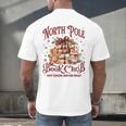 Vintage Retro North Pole Book Club Hot Cocoa Men's Back Print T-Shirt