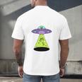 I Wanna Go Home Introvert UFO UAP Flying Saucer Trippy Alien Men's Back Print T-Shirt I Wanna Go Home Introvert UFO UAP Flying Saucer Trippy Alien Men's Back Print T-Shirt