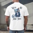 We'Re All Mad Here Cheshire Cat Alice Wonderland Book Kids Men's Back Print T-Shirt