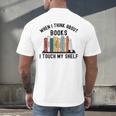 When I Think About Books I Touch My Shelf Book Reader Men's Back Print T-Shirt