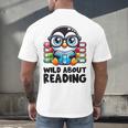 Wild About Reading Book Lover Penguin Men's Back Print T-Shirt Wild About Reading Book Lover Penguin Men's Back Print T-Shirt