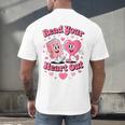 Women's Book Lover Read Your Heart Out Teacher Kids Valentines Men's Back Print T-Shirt
