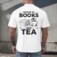 Women's Fueled By Books And Tea Book Lover Bookworm Reading Books Men's Back Print T-Shirt Women's Fueled By Books And Tea Book Lover Bookworm Reading Books Men's Back Print T-Shirt