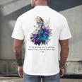 Women's Vintage Book Quote It’s No Use Going Back To Yesterday Men's Back Print T-Shirt