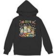 100th Day Of School Teacher Floral Books 100 Days Of Growing Unisex Hoodie