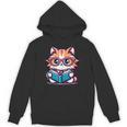 Adorable Book Lover Maine Coon Cat With Reading Glasses Cute Unisex Hoodie