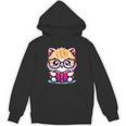 Adorable Book Lover Persian Cat With Reading Glasses Cute Unisex Hoodie