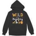 Animal Print Read A Book Character Kids Wild About Reading Unisex Hoodie
