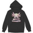 Axolotl Books Readsalotl Reading Bookworm Kawaii Axolotl Unisex Hoodie