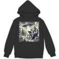 Bigfoot With Alien Reading A Book Bigfoot And UFO Unisex Hoodie