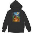 Bigfoot And Alien Reading Books Campfire Halloween Unisex Hoodie