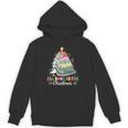 All Booked For Christmas Book Tree Lights Christmas Library Unisex Hoodie