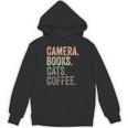 Camera Books Cats And Coffee Lover Photography Men Women Unisex Hoodie