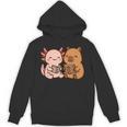 Capybara Axolotl Kawaii Kids Anime Book Lover Reading Unisex Hoodie