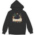 Cat On Open Book Mushrooms Ferns Dark Academia Unisex Hoodie