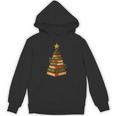 Christmas Book Tree Bookshelf Holiday For Readers Librarians Unisex Hoodie