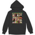 Christmas Cat Santa Bookshelves Book Lover Reader Unisex Hoodie