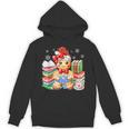 Christmas Gingerbread Man Reading Book Snowflake Teacher Unisex Hoodie