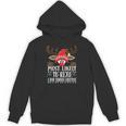 Christmas Matching Most Likely To Read A Book PJS Unisex Hoodie